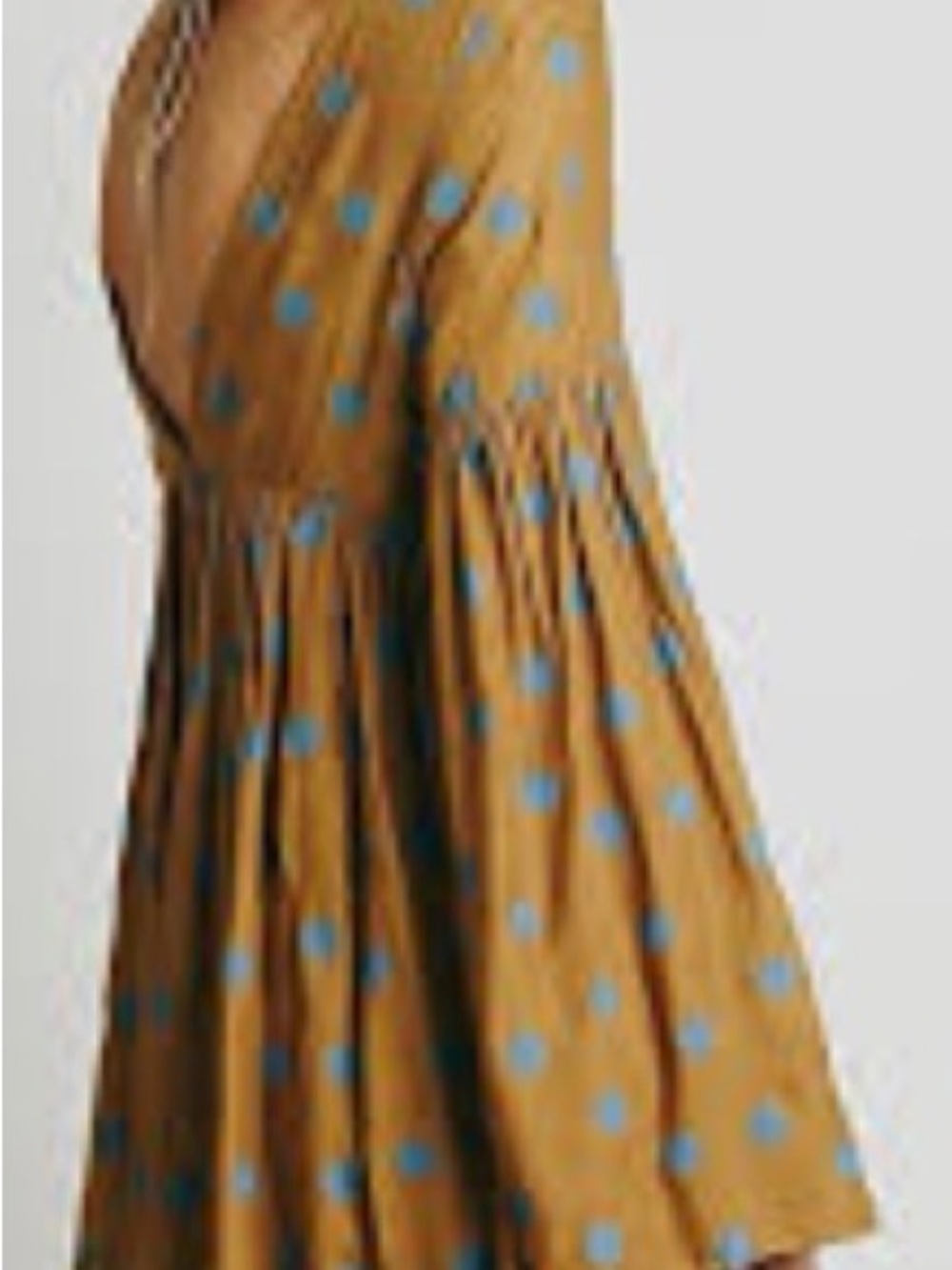Free People Mustard Mini Dress with gray Polka Dots